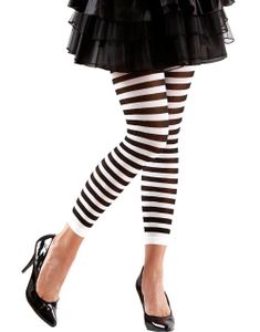 Stribede Sort og Hvid Leggings - S/M