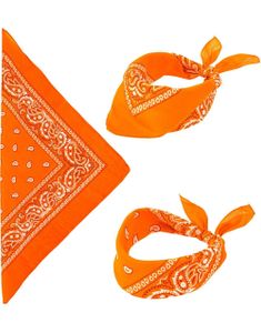 Orange Paisley Bandana
