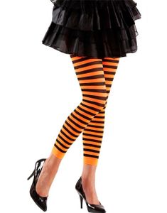 Stribet Sort og Orange Tights