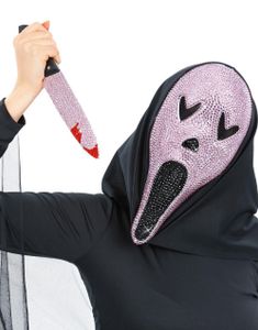 Inspirert Scream Maske med Rosa Juveler og Kniv