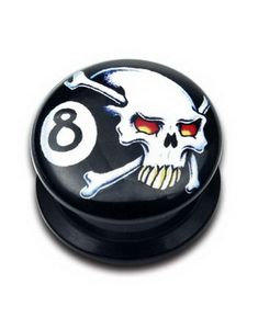 Eight Skull - Sort Piercing Plug
