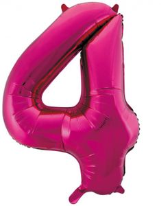 Tallet 4 - Rosa JUMBO Folieballon 86 cm