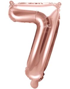 Tallet 7 - Rosenguldfarvet JUMBO Folieballon 86 cm