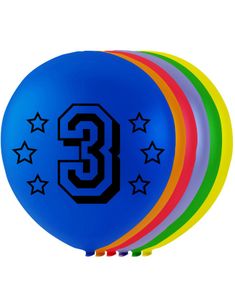 3 tal - 8 stk Flerfarvede Balloner 26 cm