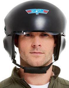 Deluxe Licenseret Top Gun Flyver Hjelm med Visir
