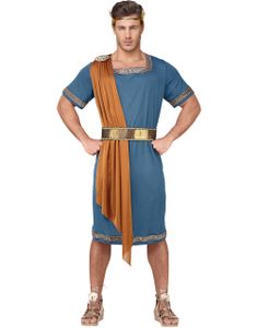 Blå og Guldfarvet Romersk Herrekostume