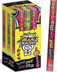30 stk Brain Blasterz Sour Gum Sticks - Assorterte Sure Tyggegummistenger - Hel Eske 660 gram