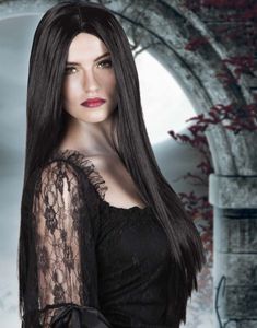 Sort Lang Paryk med Midterskilning.