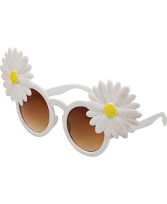 Hvide kostumebriller med Tusindfrydblomster