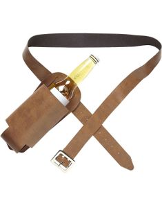 Brunt Bælte med Flaskehylster