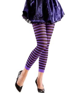 Stribet Sort og Lilla Tights