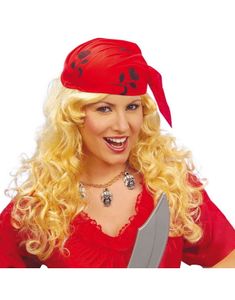 Piratparyk med Hovedtørklæde og Krøller - Blond