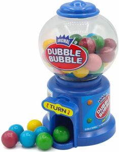 1 stk Dubble Bubble Mini Ball Machine - Liten Tyggegummi Dispenser 11 cm Assorterte Farger