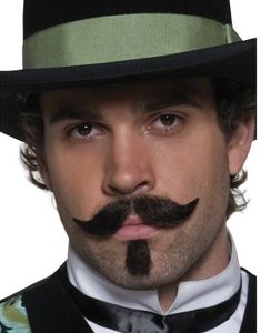 The Gambler - Realistisk Overskæg & Skæg