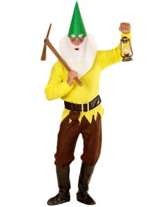 Komplet Gult Gnom / Dværgkostume  til Mænd
