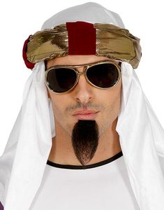 Sheikhens Hovedbeklædning i Hvid, Rød og Guldfarvet