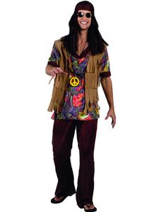 Komplet Hippiekostume til Mand 5 Dele