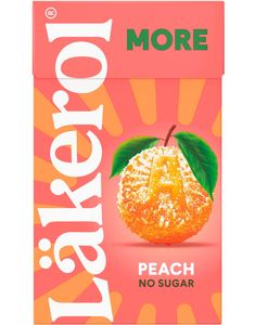 Läkerol More Peach No Sugar - Sukkerfrie Pastiller med Ferskensmak 30 gram