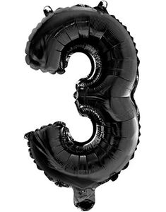 Tallet 3 - Sort 41 cm Folieballon
