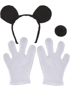 Mus Kostumesæt til Børn med Ører, Næse og Handsker