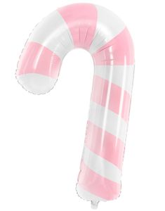 Rosa Sukkertøystang / Candy Cane Folieballong 50x82 cm