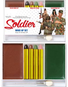 Soldat / Militær Sminkesæt 7 Dele