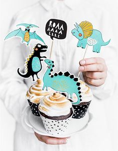 5 stk Dinosaur Kagetoppers 20 cm - Dinosaur Party