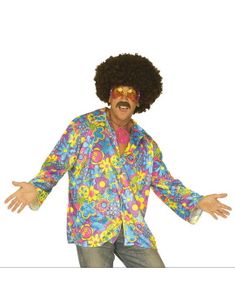 Hippie Kostume Skjorte - Flerfarvet