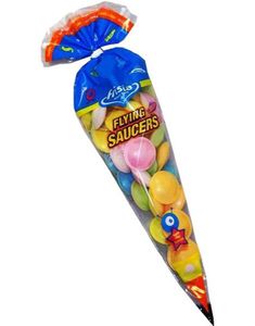 DATO PRODUKT - Flying Saucers - Pose med Syrlige UFOer 40 gram (31.12.2025)