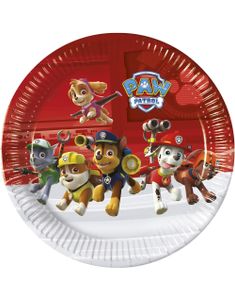 8 stk Paptallerkner 23 cm - Paw Patrol Banden