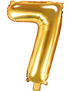 Tallet 7 - Guldfarvet 41 cm Folieballon