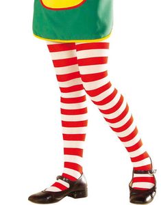 Stribet Rød og Hvid Strømpebukser Til Børn