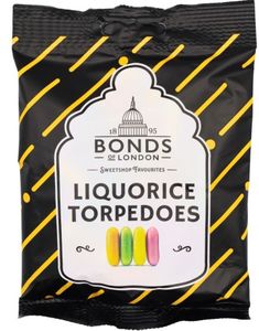 Liquorice Torpedoes - Bonds of London 130 gram (UK)