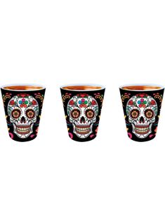 3 stk Shotglass med Day of the Dead Motiv