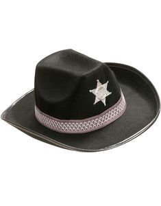 Sort Sherifhat med Stjerne og Bord