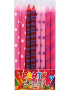 16 stk. Pink Kagelys 13 cm