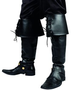 Sorte Lux Imiteret Skind Skoovertræk med Nedbukket Kant