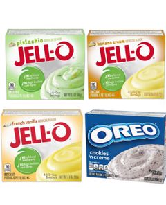 Taste Them All – JELL-O Pudding – Fire Smagsvarianter - Pakketilbud (USA Import)