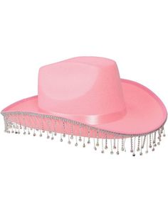 Rosa Cowboyhatt med Strasskant