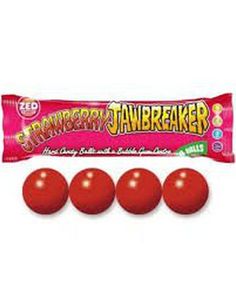 4-pk Zed Jawbreaker med Jordbærsmag og Kerne af Tyggegummi 33 g
