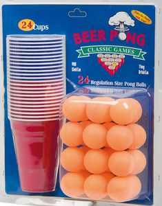 Beer Pong - med 24 Glas og Bolde