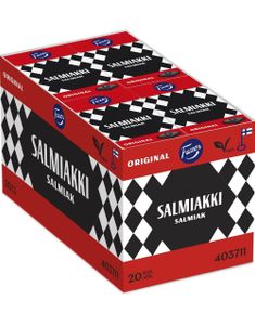 20 stk Fazer Salmiakki - Pastilleske med Salmiakk/Lakris Pastiller - Hel Eske 0,8 kg