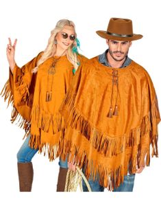 Semsket Brun Poncho Unisex kostyme