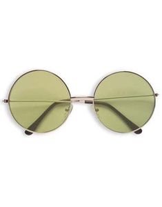 Store Runde Hippiebriller - Grøn