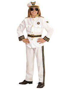 Marine Kaptajn Børnekostume med Hat