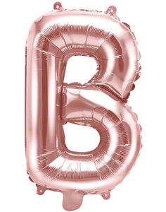 Bogstav B - Rosenguldfarvet 35 cm Folieballon