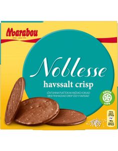 Marabou Noblesse Havsalt - Tynde Runde Mælkechokoladeplader med Havsalt og Crisp 150 gram