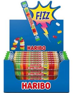 40 Stk Haribo Mega Roulette Sour - Vingummi Med Sur Fruktsmag - Hel Kasse 1,8 kg