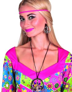 Sølvfarvet Hippiesmykke og Øreringe