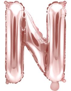 Bogstav N - Rosenguldfarvet 35 cm Folieballon